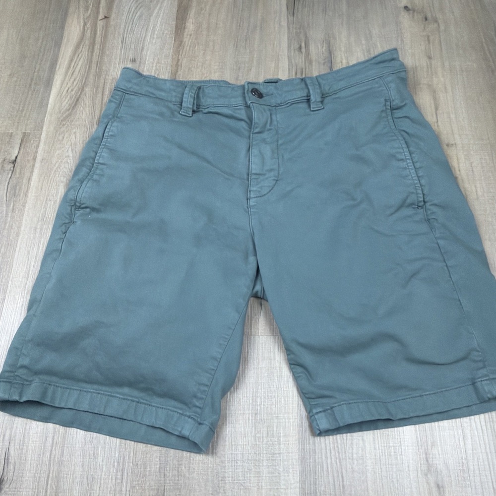 Mavi Men's Simon Chino Shorts Size 33 Green Cotton Elastane Stretch Flat Front